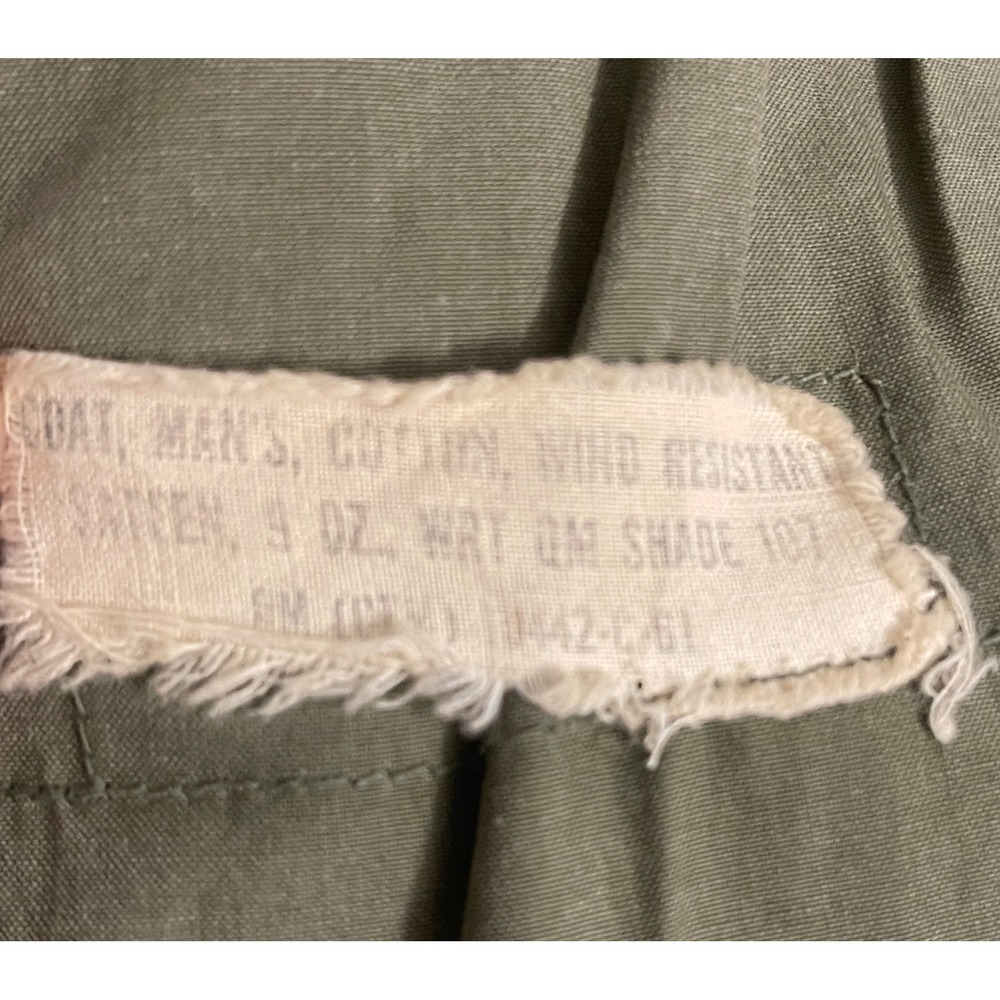 Vintage US Military M-1951 Field Jacket Olive Drab Shade 107 Cotton Sateen Coat - Picture 12 of 12